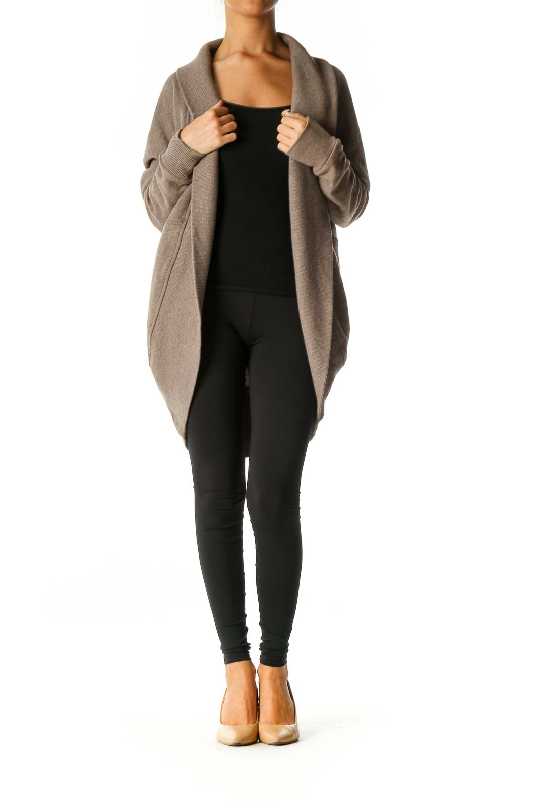 Brown Solid Cardigan