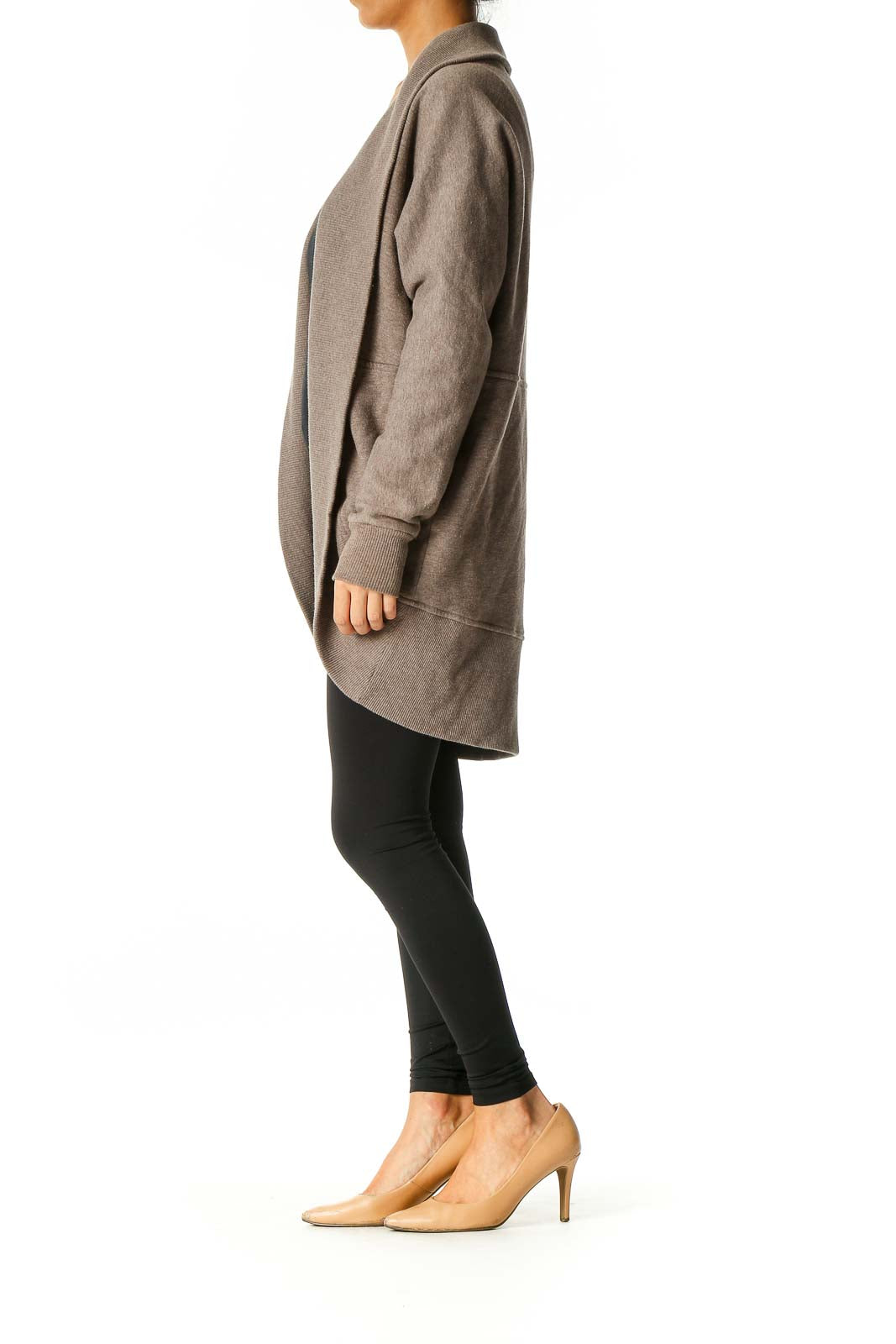 Brown Solid Cardigan