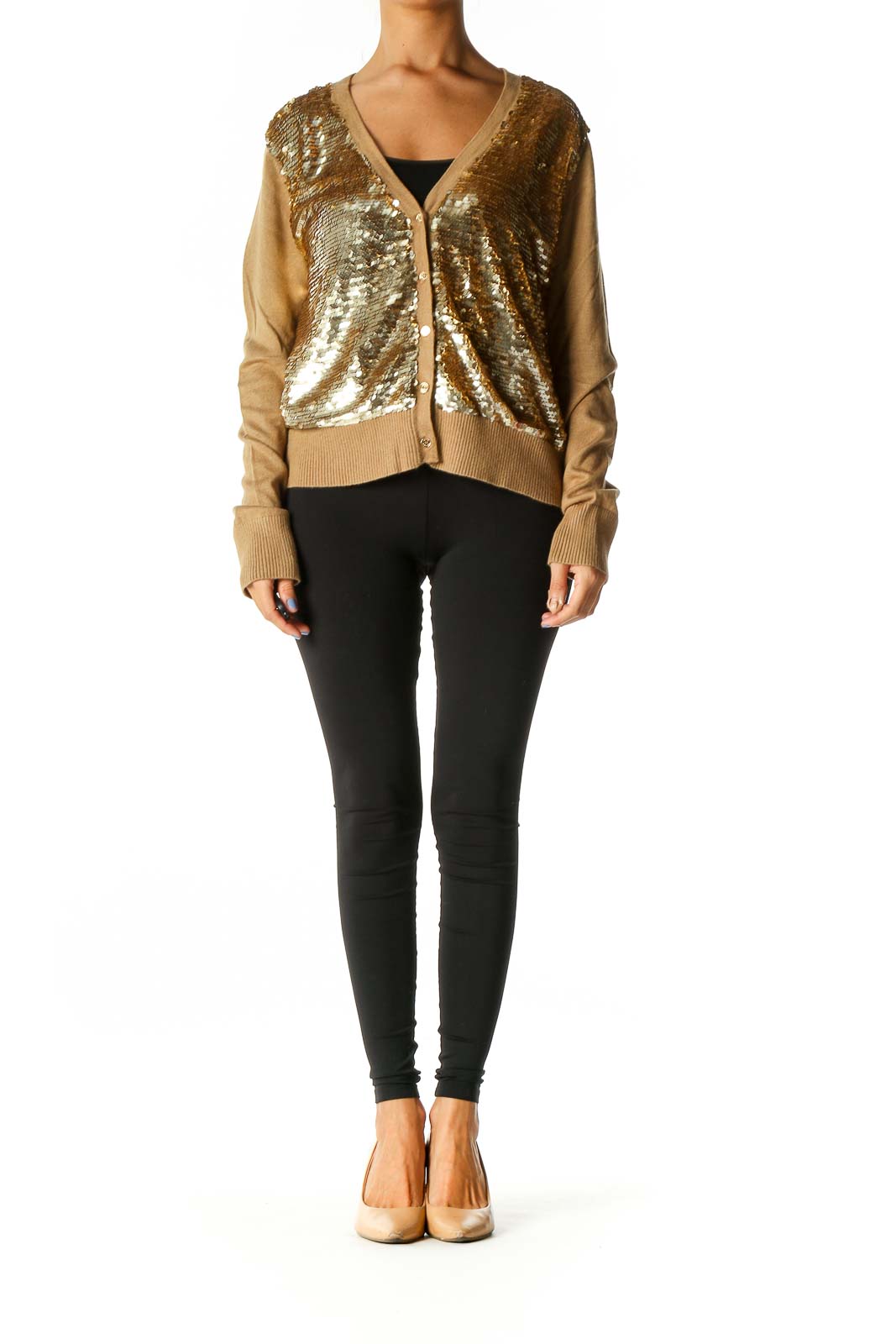 Brown Sequin Cardigan