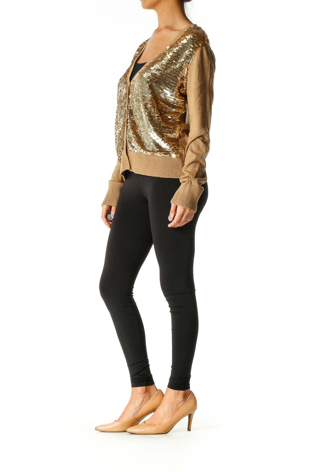 Brown Sequin Cardigan