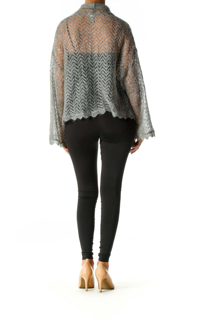 Gray Textured Cardigan