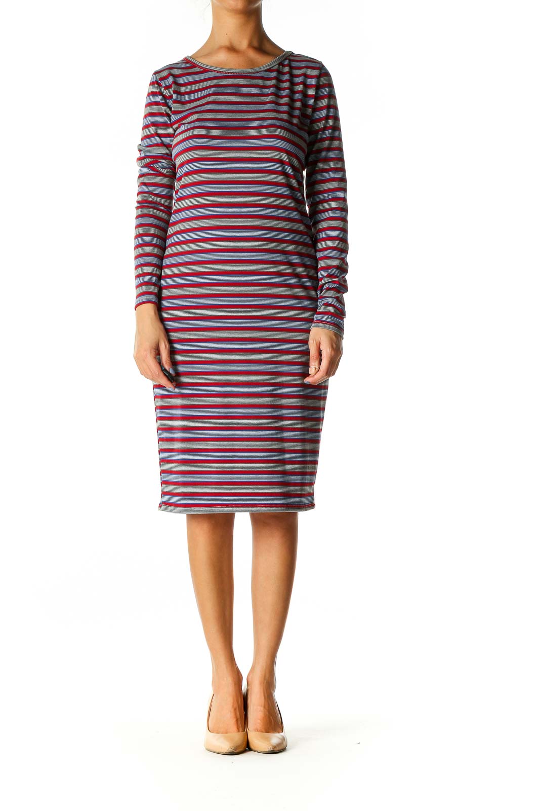 Red Striped Shift Dress