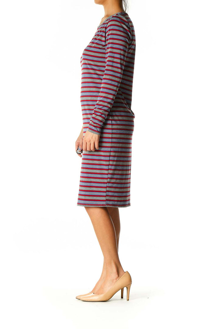 Red Striped Shift Dress