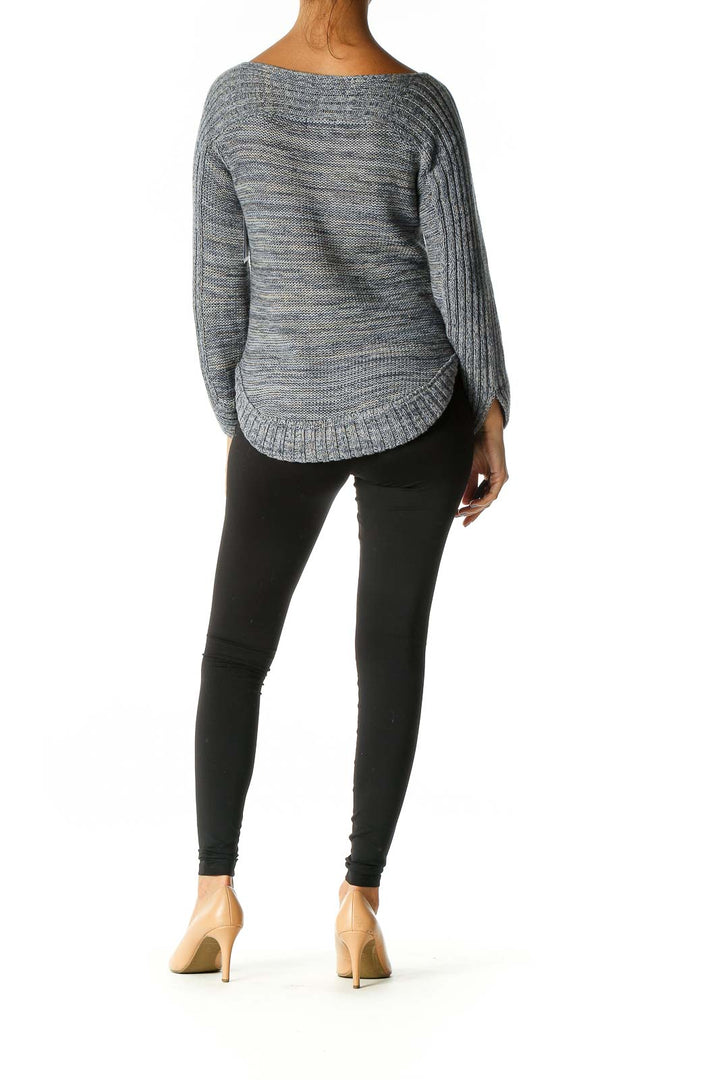 Blue Textured All Day Wear Sweater