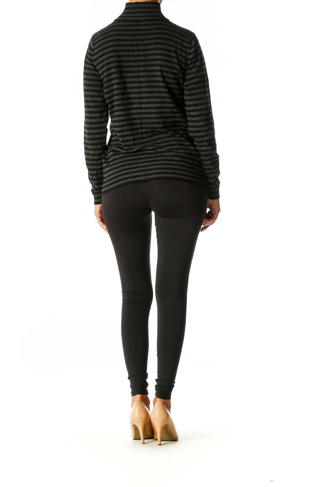 Black Striped Casual Sweater