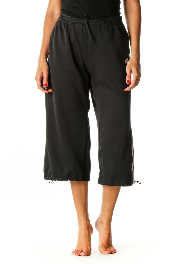 Black Colorblock Activewear Culottes Pants