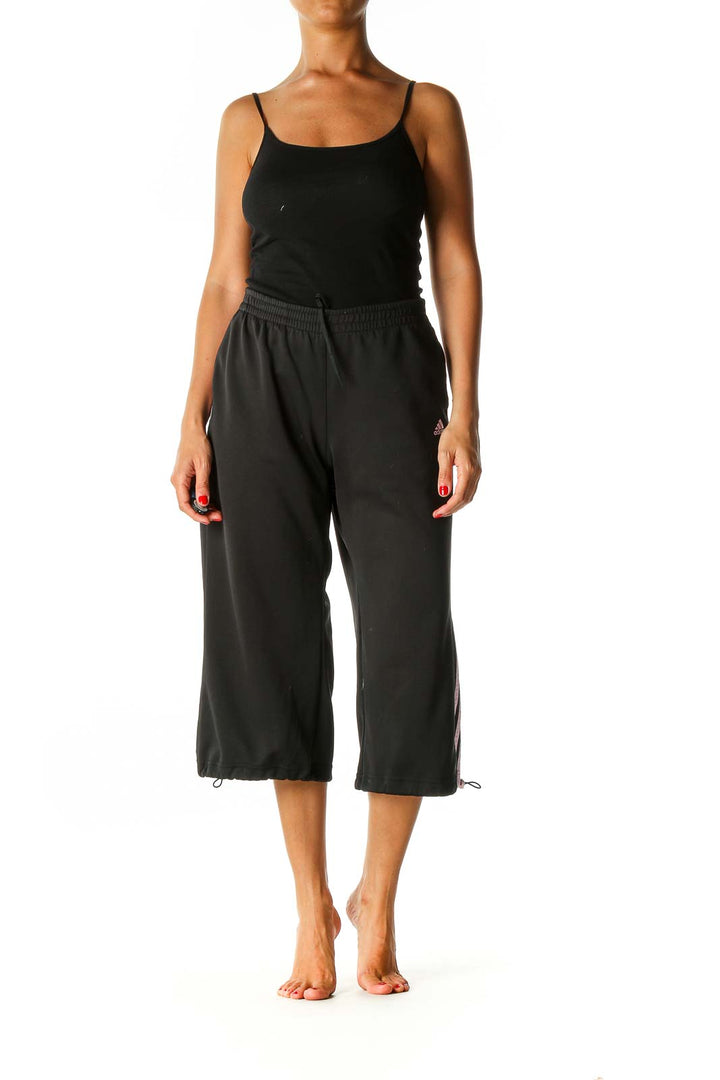 Black Colorblock Activewear Culottes Pants