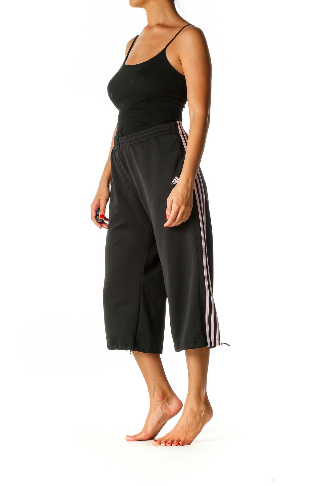 Black Colorblock Activewear Culottes Pants