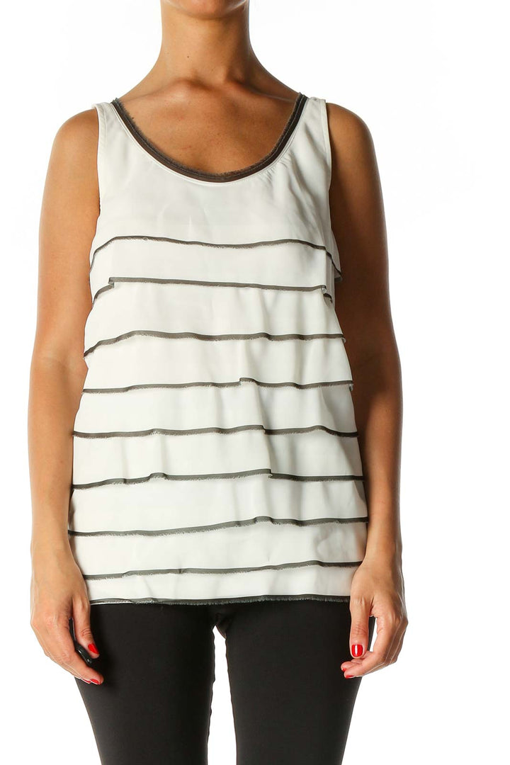 White Solid Holiday Tank Top