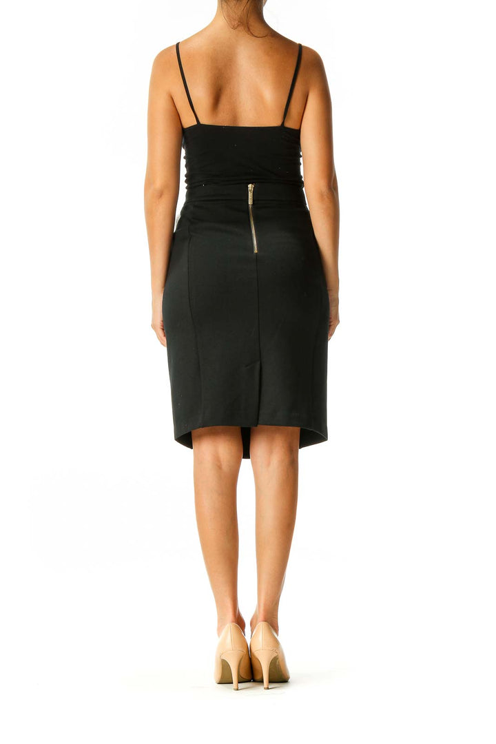 Black Solid Chic A-Line Skirt