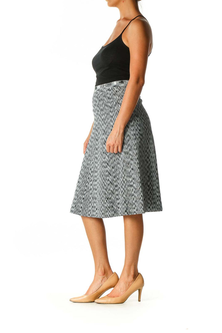 Gray Textured Brunch A-Line Skirt