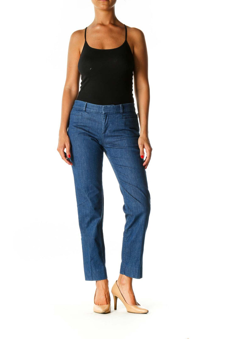 Blue Solid Brunch Trousers