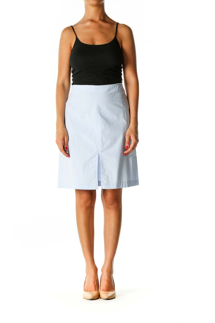 Blue Solid Brunch A-Line Skirt