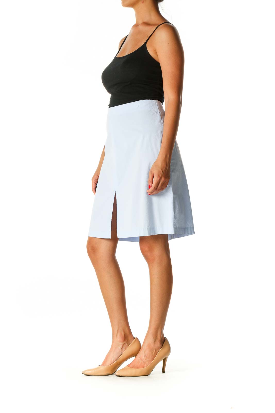 Blue Solid Brunch A-Line Skirt