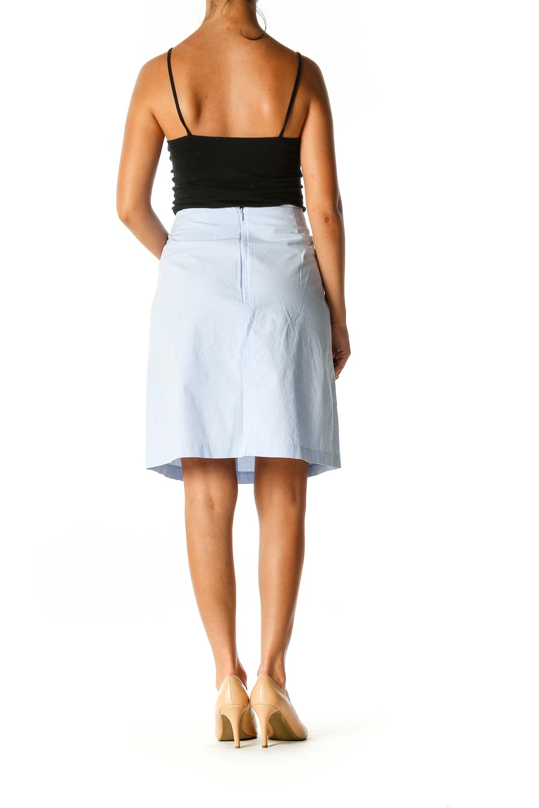 Blue Solid Brunch A-Line Skirt