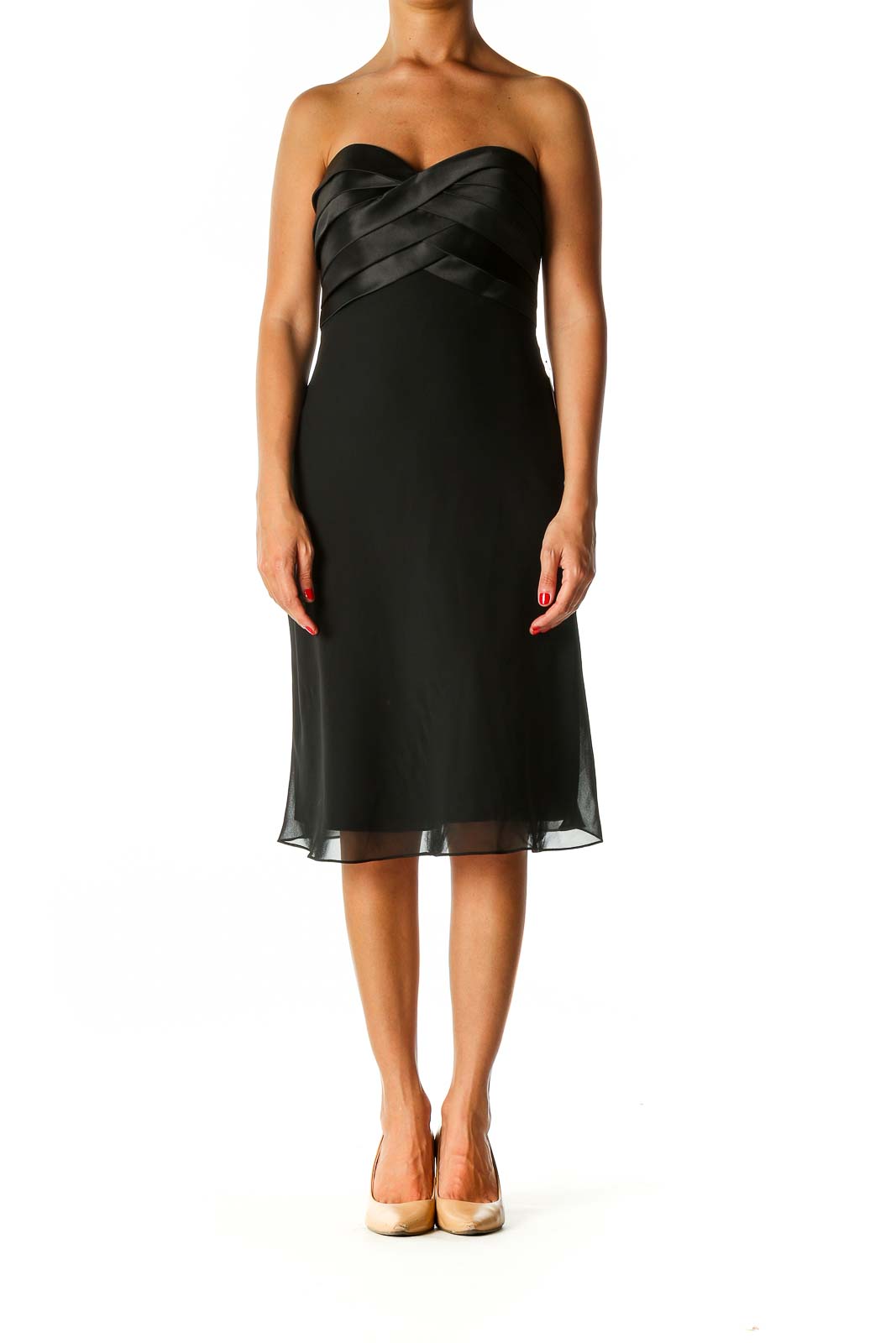 Black Solid Chic A-Line Dress