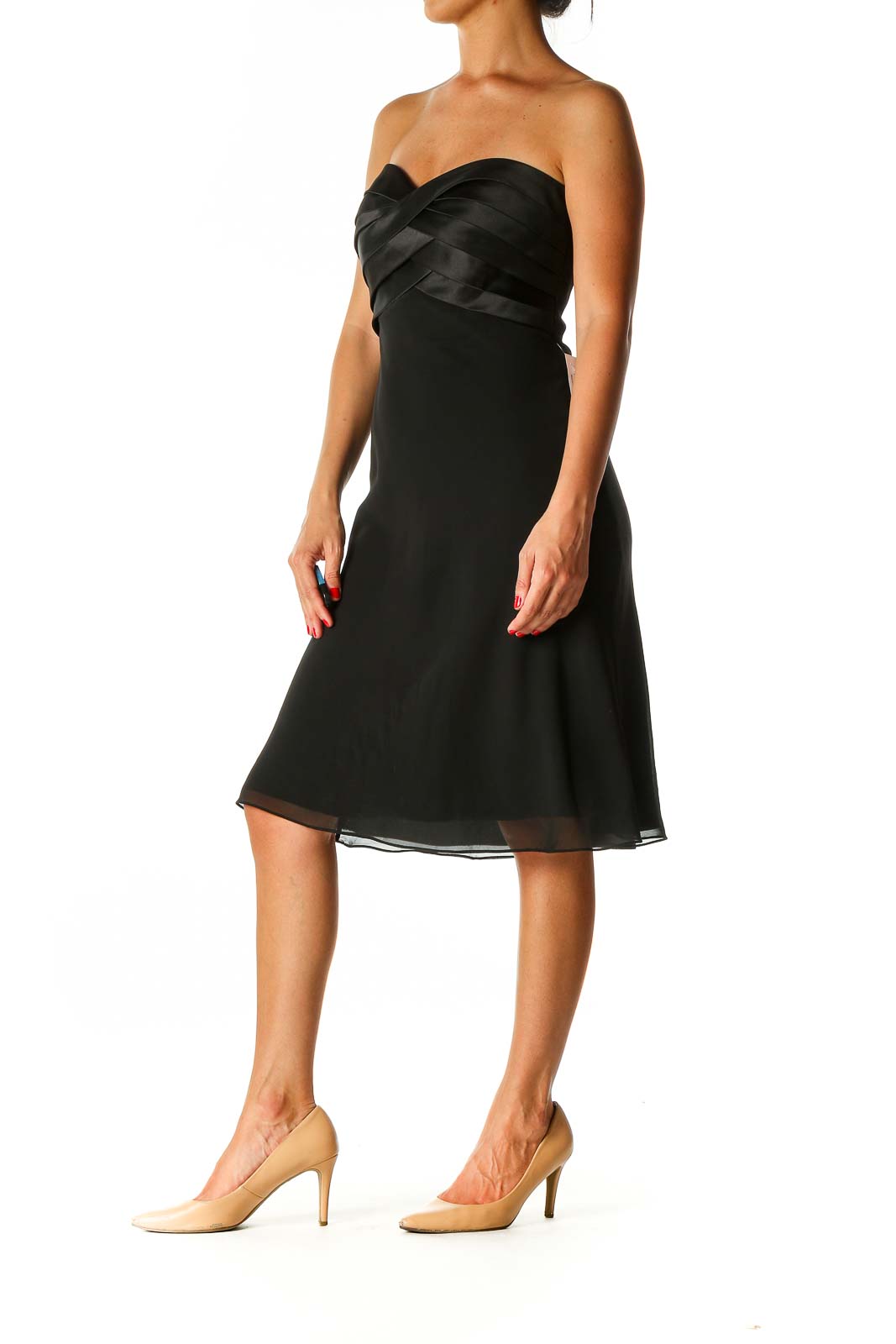 Black Solid Chic A-Line Dress