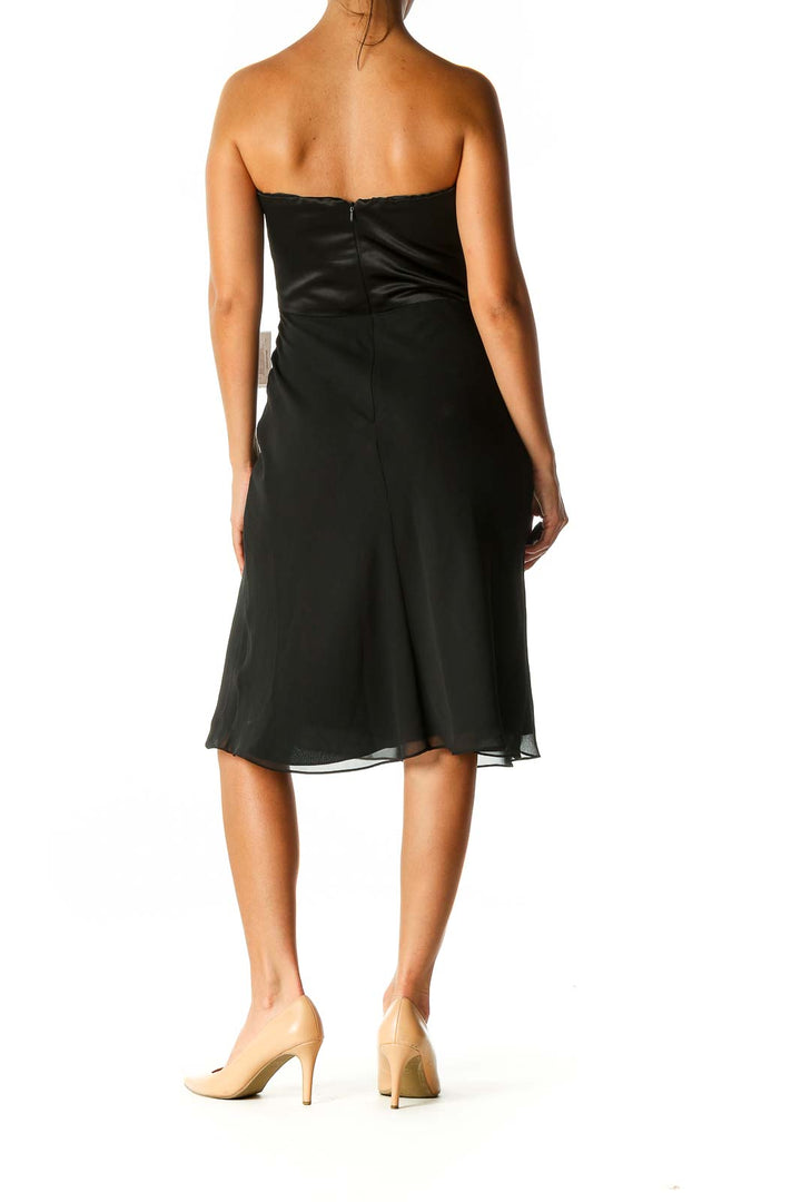 Black Solid Chic A-Line Dress