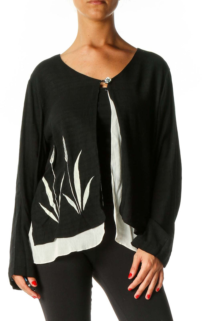 Black Solid Cardigan