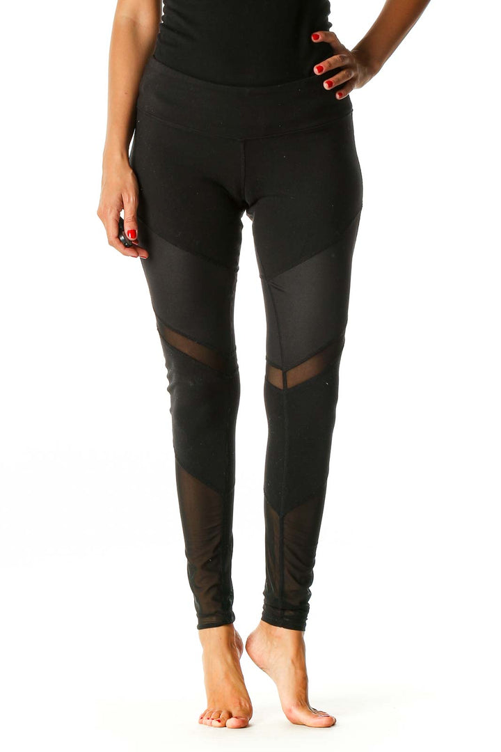 Black Textured Activewear Leggings