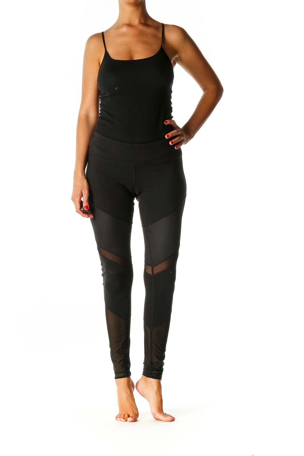 Black Textured Activewear Leggings