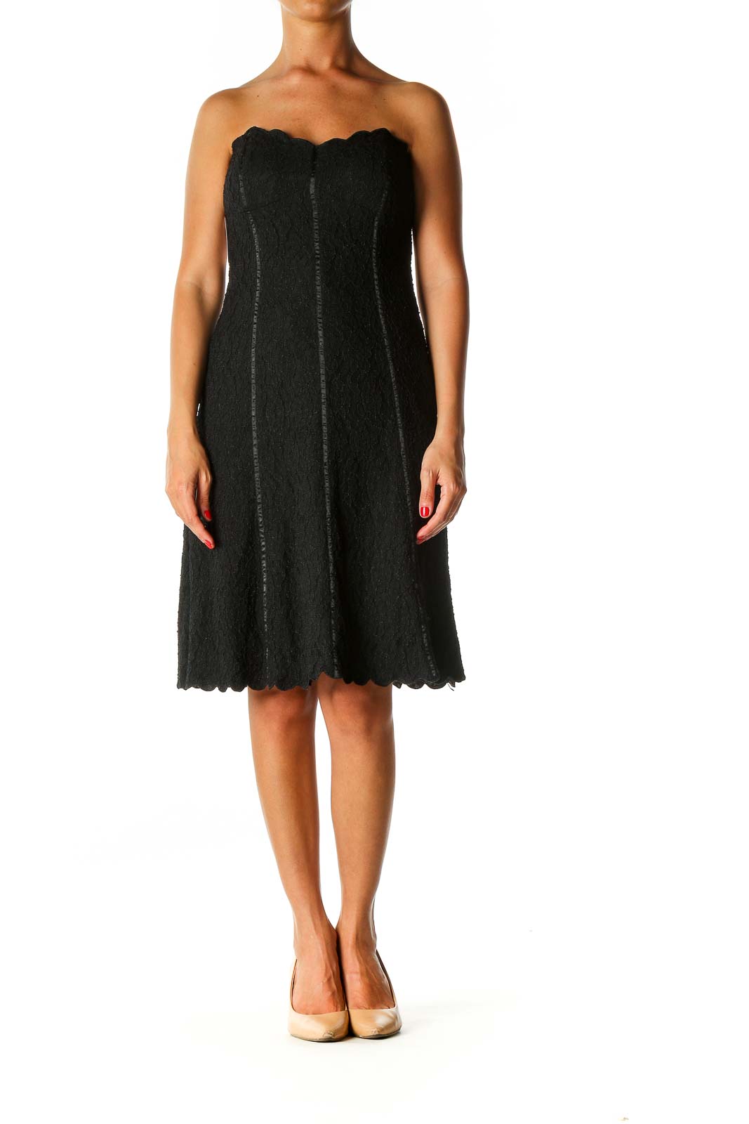 Black Lace Cocktail A-Line Dress