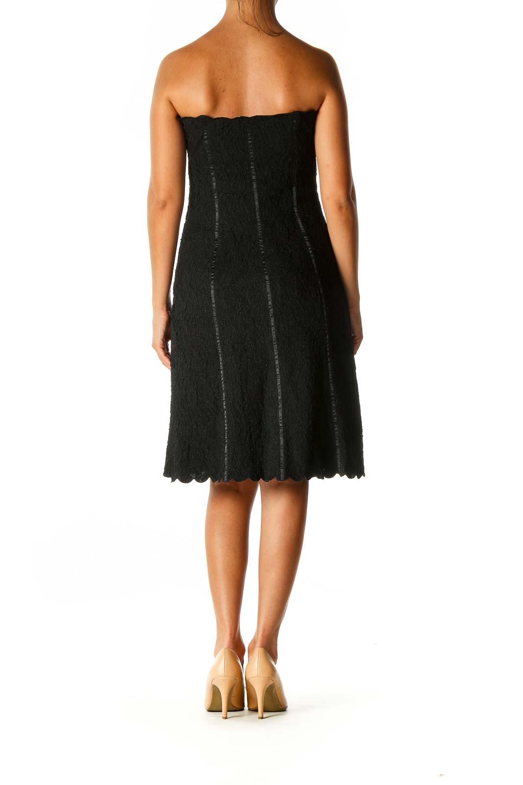 Black Lace Cocktail A-Line Dress