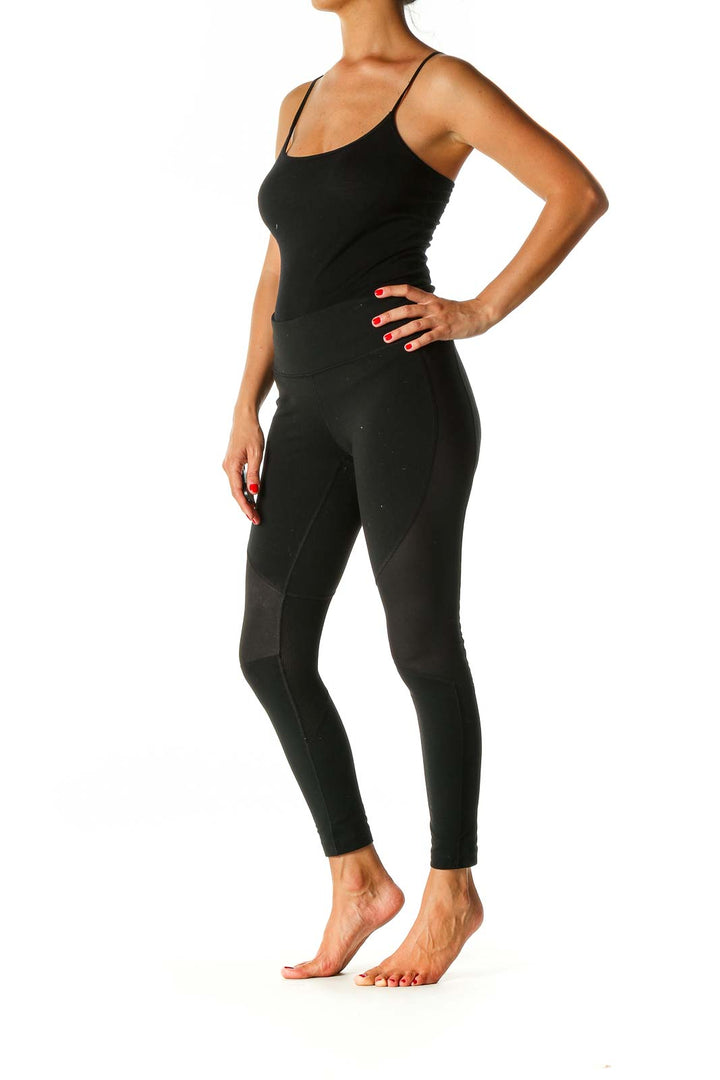 Black Textured Activewear Leggings