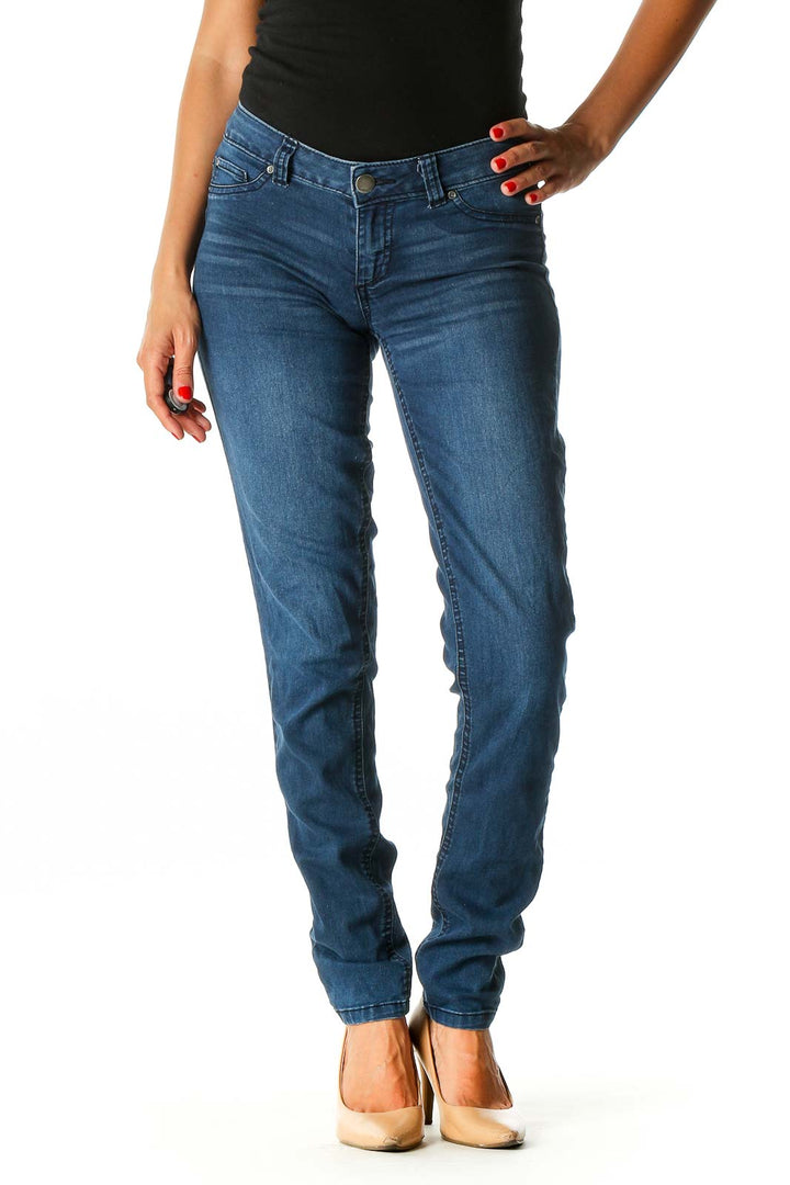 Blue Casual Skinny Jeans