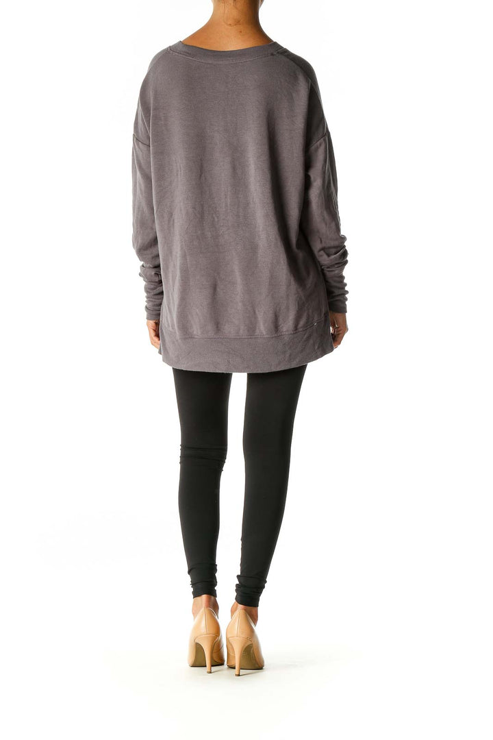 Gray Solid Sweatshirt