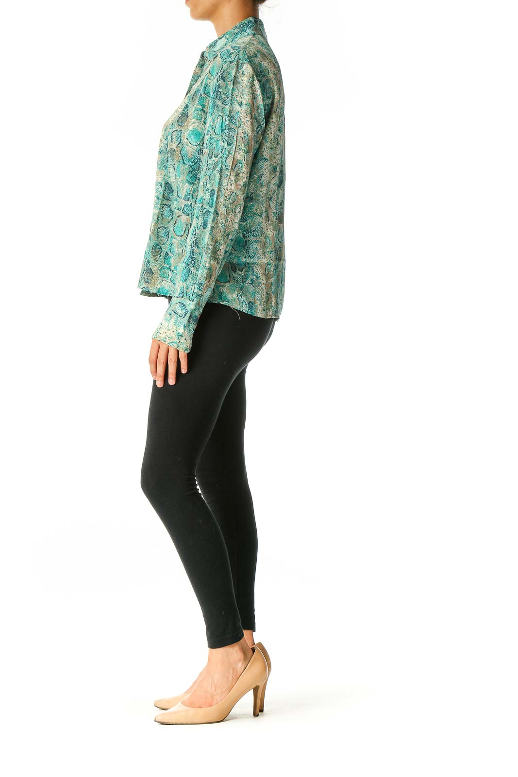 Green Animal Print All Day Wear Shirt