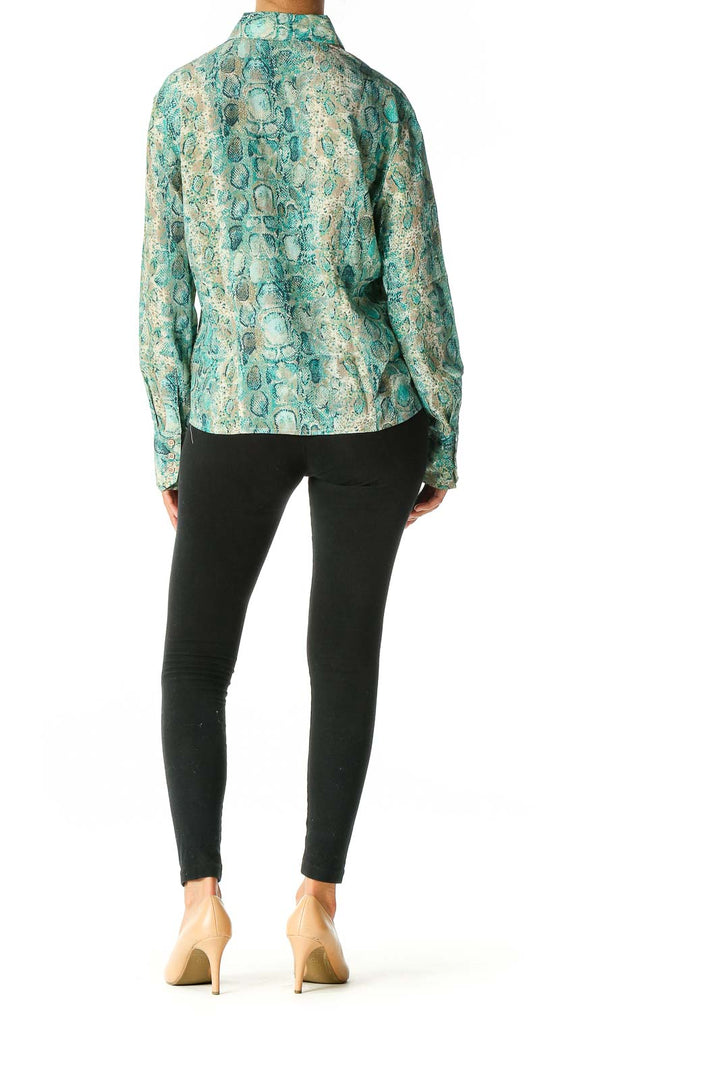 Green Animal Print All Day Wear Shirt