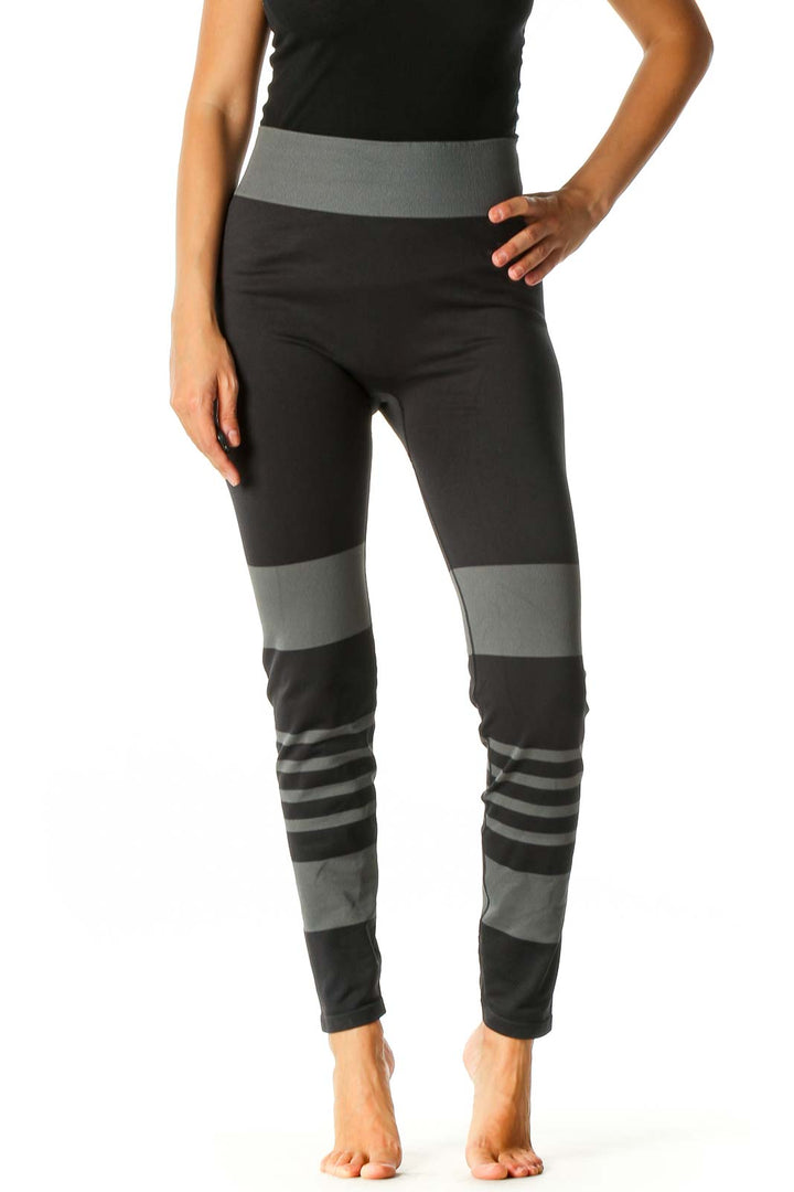 Black Colorblock Activewear Leggings