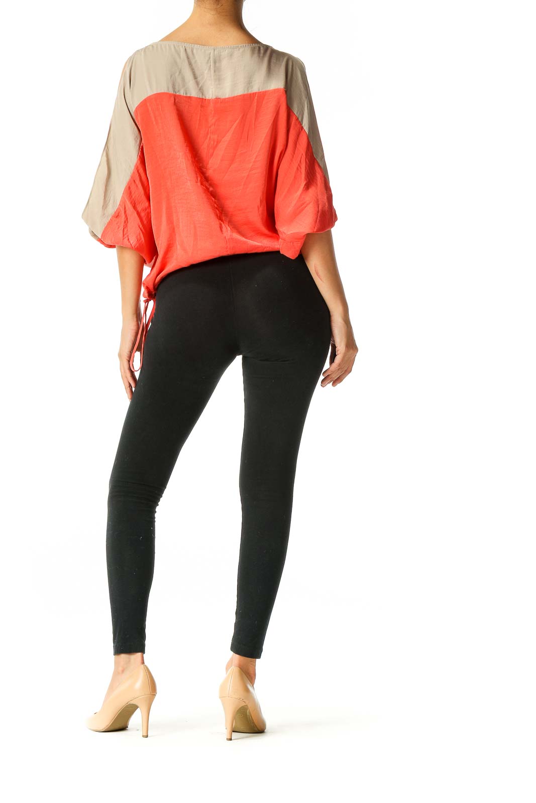 Orange Colorblock Brunch Blouse