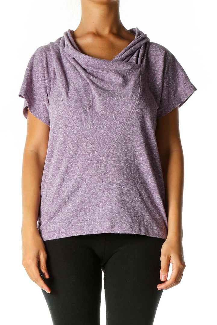 Purple Textured Activewear T-Shirt