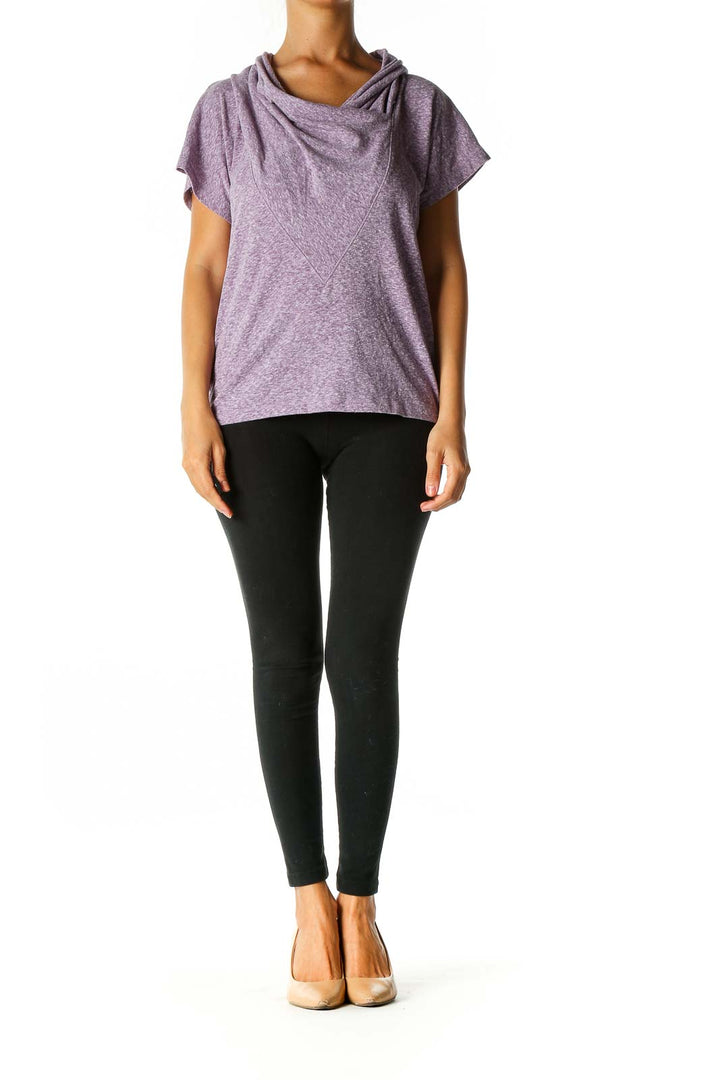 Purple Textured Activewear T-Shirt