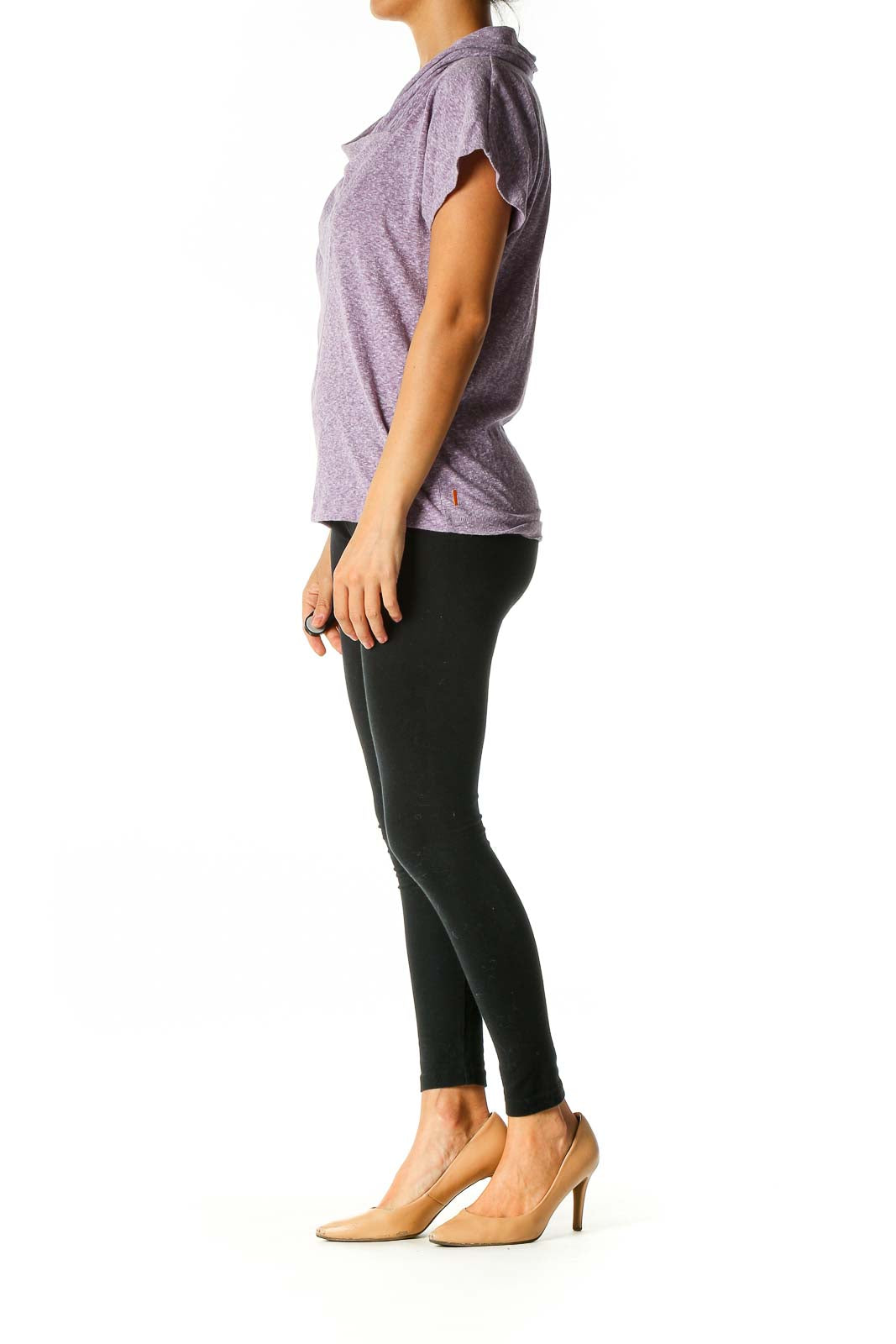 Purple Textured Activewear T-Shirt