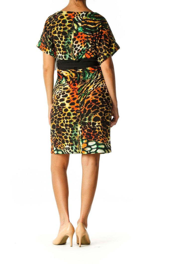 Black Animal Print Retro A-Line Dress