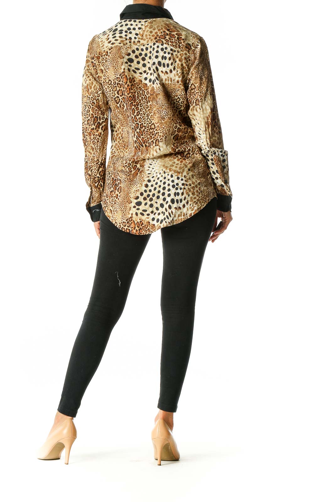 Black Animal Print Casual Shirt