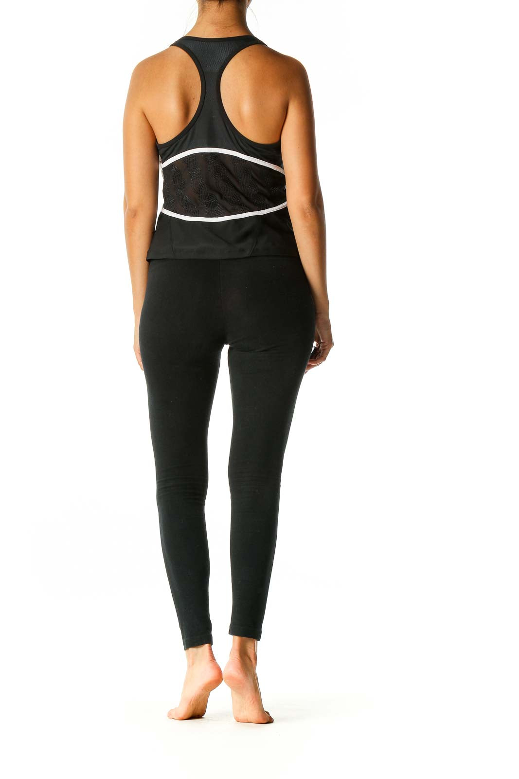 Black Solid Activewear Tank Top