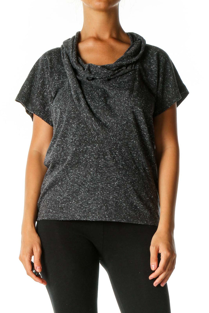 Gray Textured Activewear T-Shirt