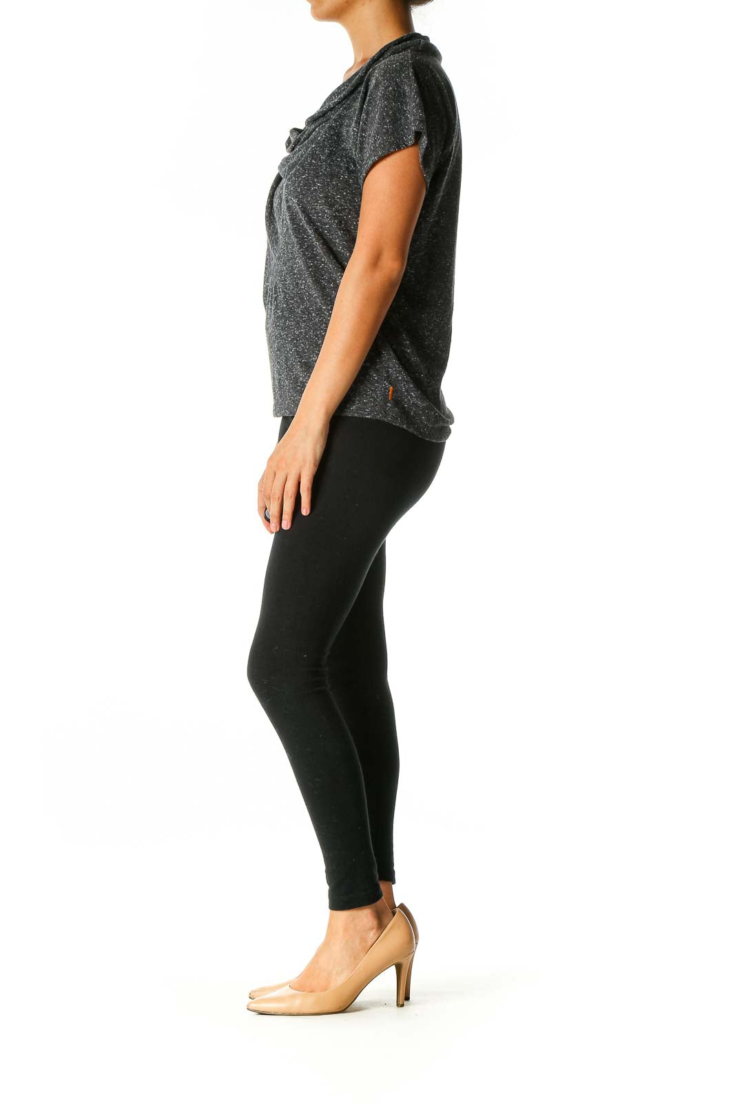 Gray Textured Activewear T-Shirt