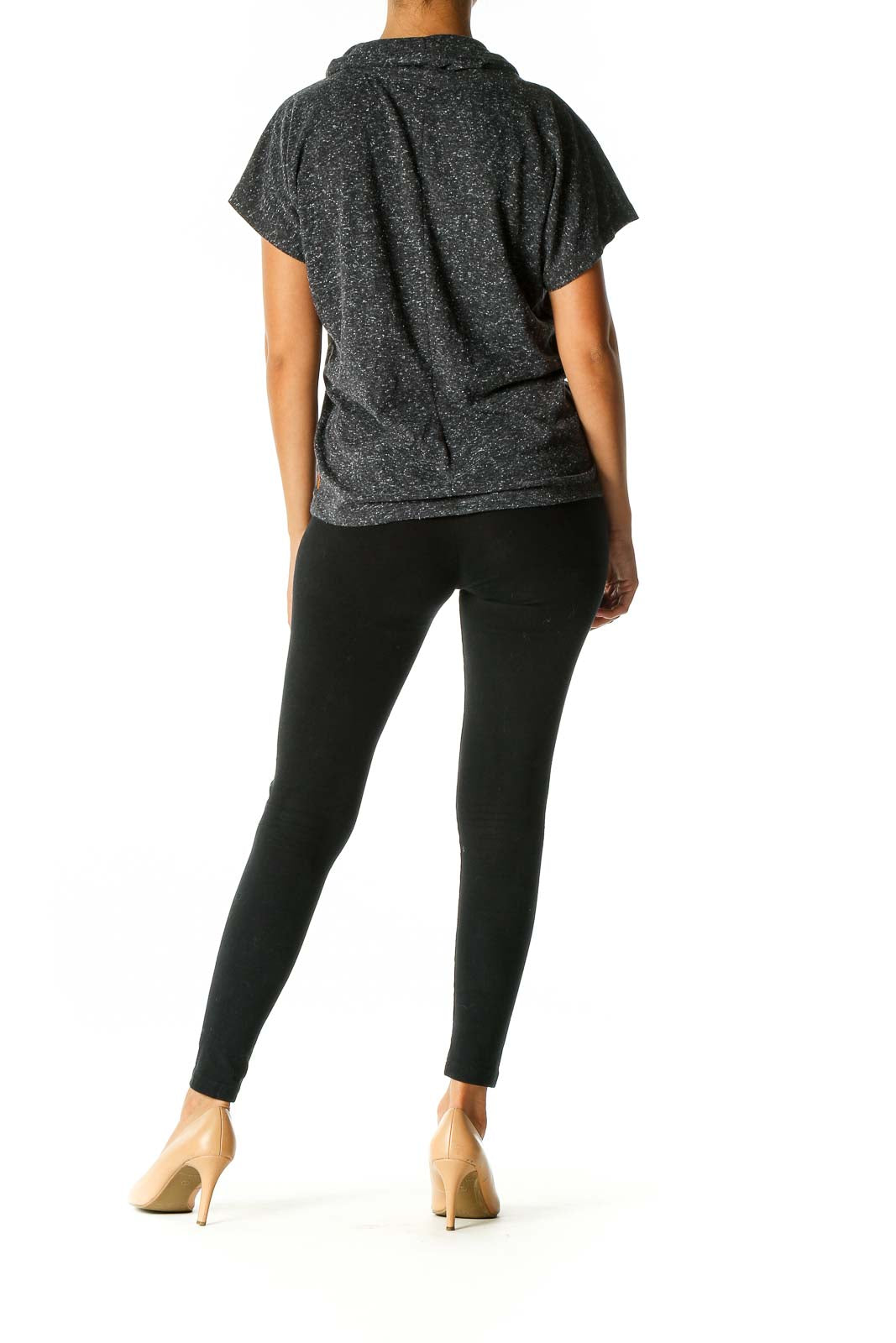 Gray Textured Activewear T-Shirt