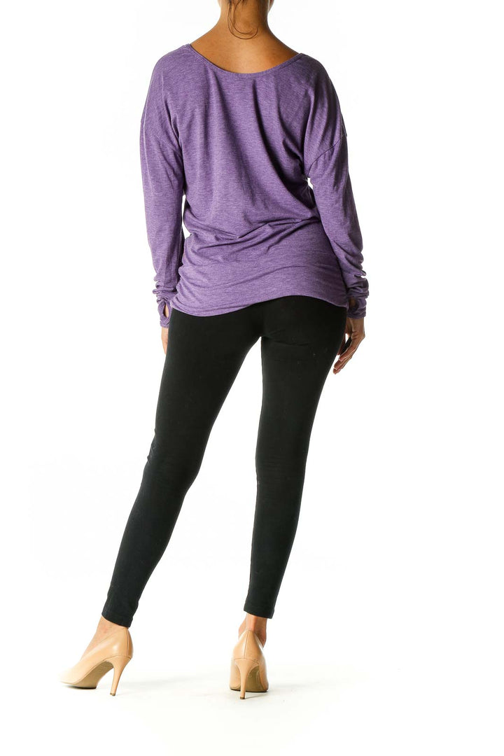 Purple Solid Activewear Top