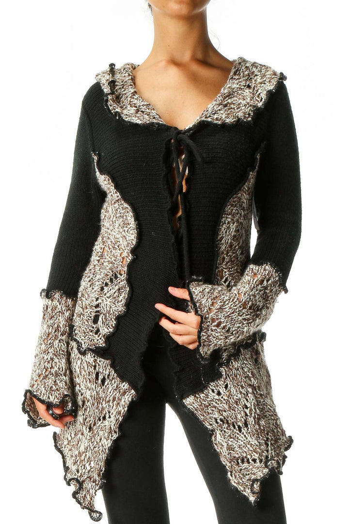 Black Textured Cardigan