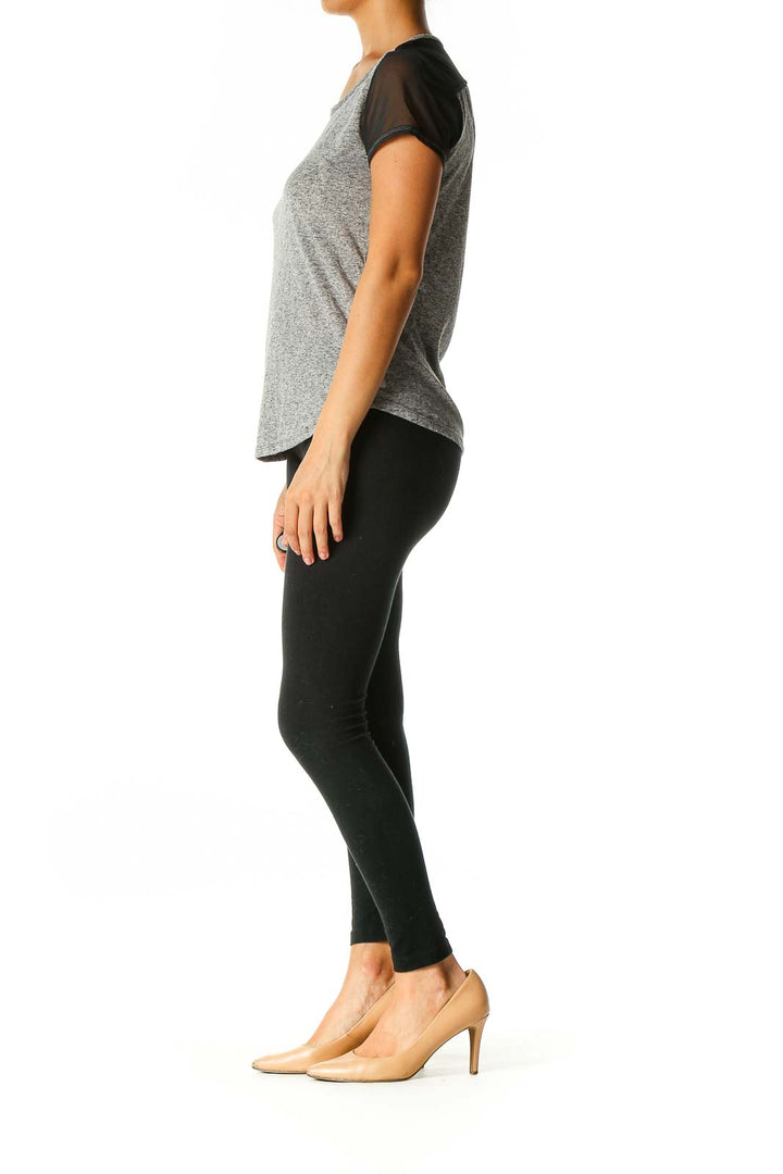 Gray Solid Activewear T-Shirt