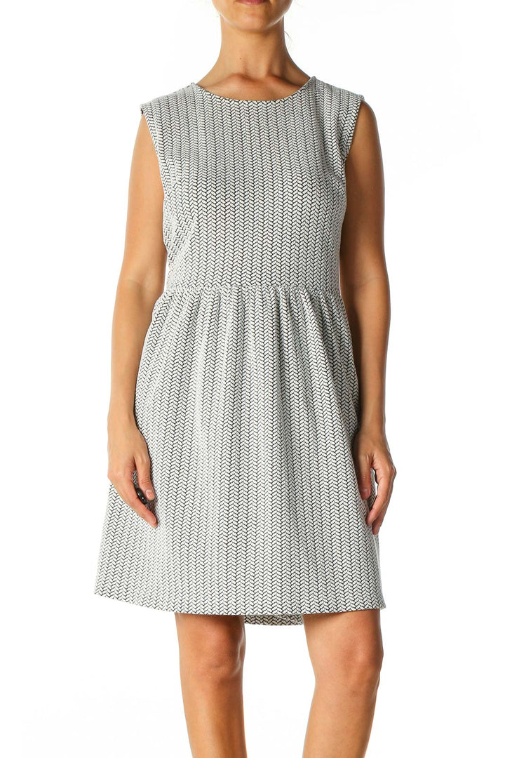 White Textured A-Line Dress