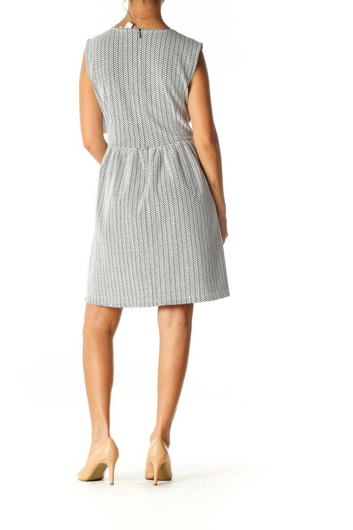 White Textured A-Line Dress