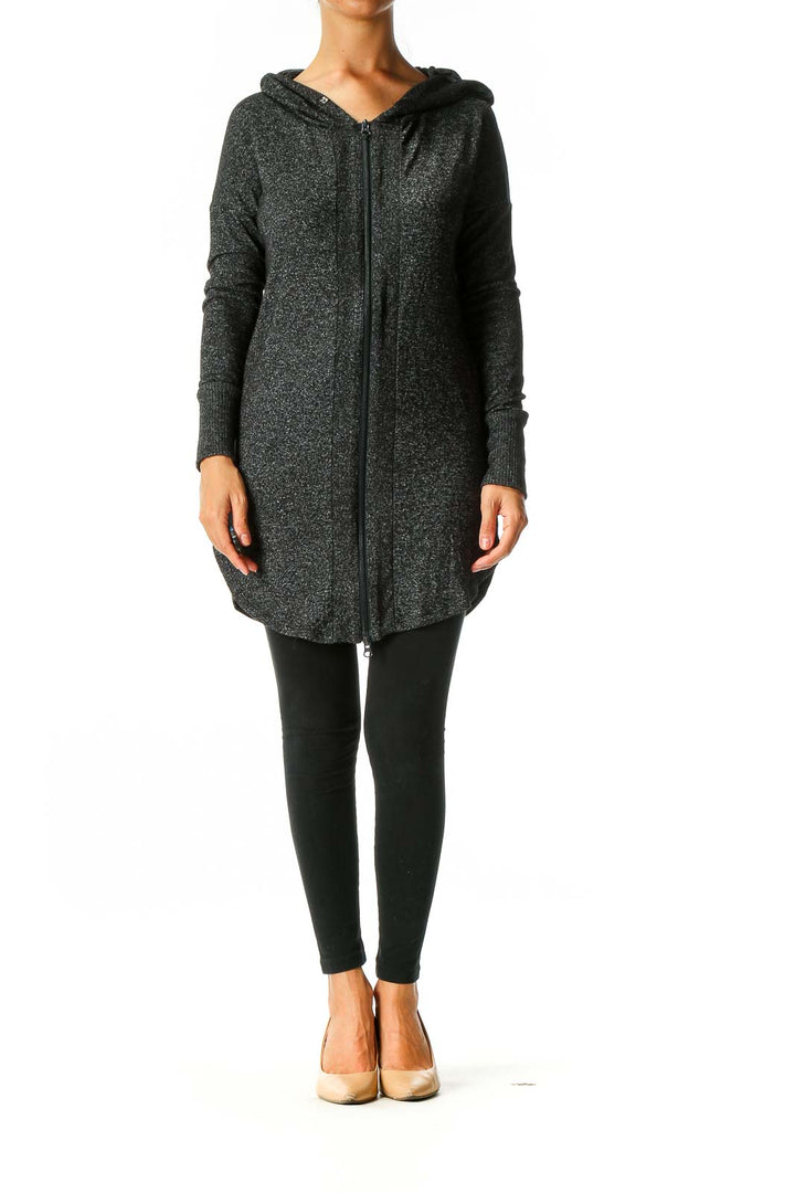 Black Textured Cardigan