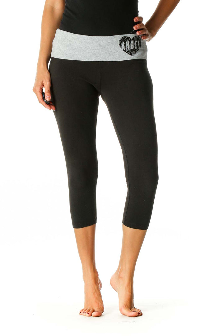 Black Solid Casual Leggings